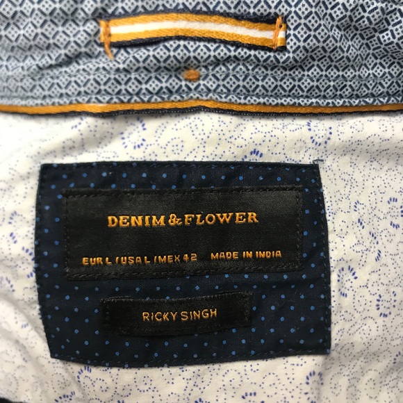 Demin & Flower Ricky Singh Long Button Down L - Picture 7 of 7